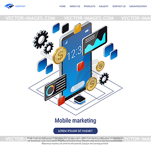 Mobile marketing vector concept - vector image