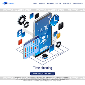 Time planning vector concept - vector image