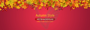 Autumn style vector banner template - vector image