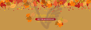 Autumn style vector banner template - vector clipart