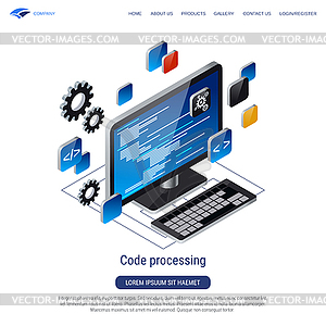 Code processing vector concept - vector image