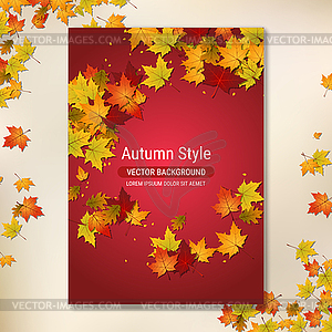 Autumn style flyer vector design template - vector EPS clipart