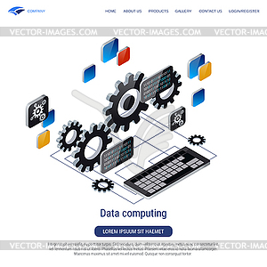 Data computing vector concept - vector clipart