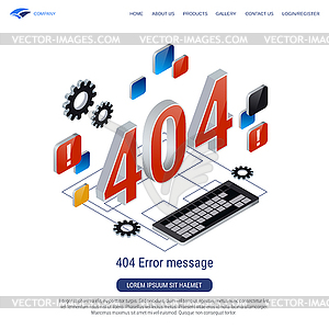 404 error page vector concept - stock vector clipart