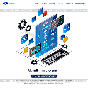 Концепция вектора улучшения алгоритма - рисунок в векторе