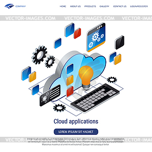 Cloud applications vector concept - vector clip art