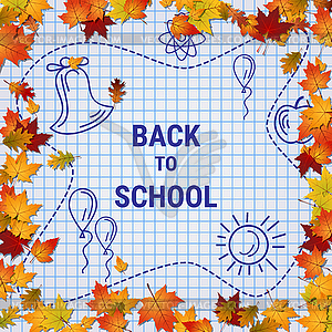 Back to school, education vector background - royalty-free vector clipart