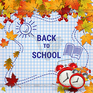 Back to school, education vector background - vector image