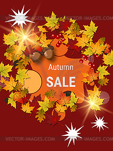 Autumn style flyer vector template - vector image