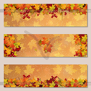 Autumn style horizontal vector banners template - vector clip art