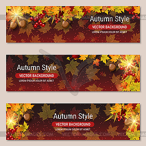 Autumn style vector banners collection - royalty-free vector clipart