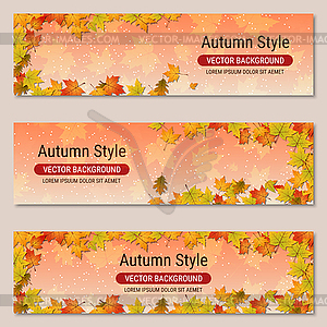 Autumn style vector banners collection - vector clipart