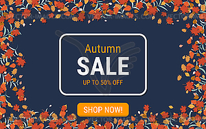 Autumn sale vector banner - vector image