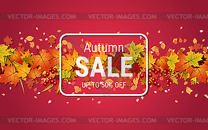 Autumn style vector banner template - vector clipart