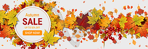 Autumn sale vector banner - stock vector clipart