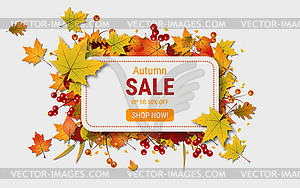 Autumn style vector banner template - vector clipart