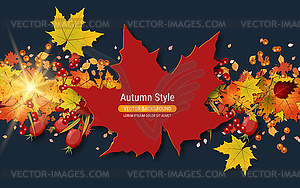 Autumn style vector banner template - royalty-free vector image