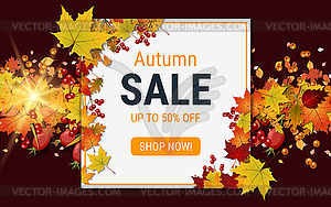 Autumn style vector banner template - vector clip art