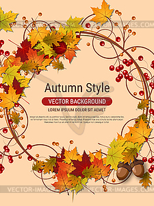 Autumn style flyer vector design template - royalty-free vector image