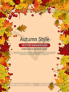 Autumn style flyer vector design template - vector clip art