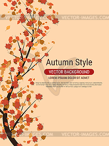 Autumn style flyer vector design template - vector image