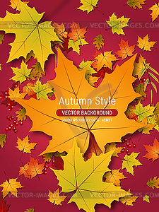 Autumn style flyer vector design template - vector clipart