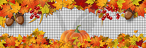 Autumn style vector banner template - vector image