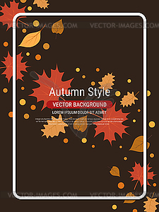 Autumn style flyer design vector template - vector image