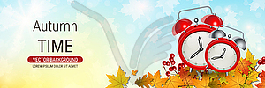 Autumn style vector banner template - color vector clipart