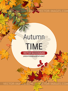 Autumn style flyer vector template - vector clipart