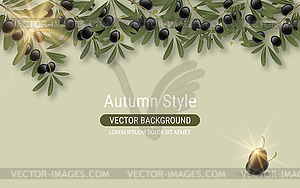 Olive tree branch vector illustration - vector image