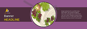 Grape branch with leaves and ripe berries - vector clip art