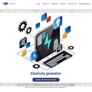 Electricity generation vector concept - vector clipart / vector image