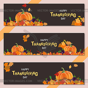 Happy Thanksgiving Day vector banners - vector image