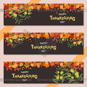 Happy Thanksgiving Day vector banners - vector image