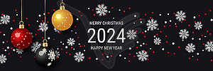 Christmas and New Year 2024 vector illustration - vector image