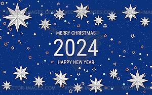 Christmas and New Year 2024 vector illustration - vector image