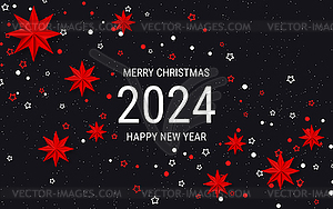 Christmas and New Year 2024 vector illustration - vector image