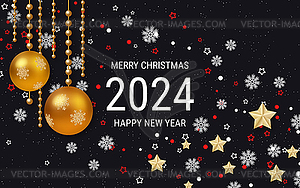 Christmas and New Year 2024 vector illustration - vector image