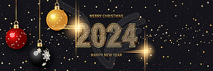 Christmas and New Year 2024 vector illustration - vector clip art