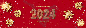 Рождество и Новый год 2024 векторная иллюстрация - векторный клипарт