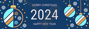 Christmas and New Year 2024 vector illustration - vector clipart