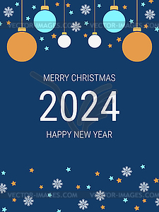 Christmas and New Year 2024 vector illustration - vector clip art