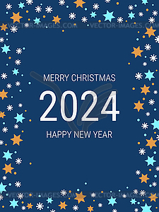 Christmas and New Year 2024 vector illustration - royalty-free vector image