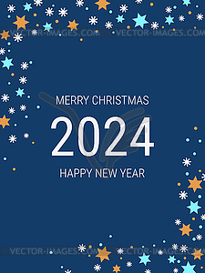 Christmas and New Year 2024 vector illustration - vector clip art