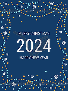 Christmas and New Year 2024 vector illustration - vector clipart