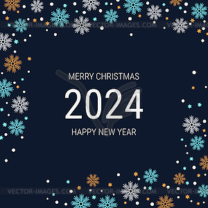 Christmas and New Year 2024 vector illustration - vector image