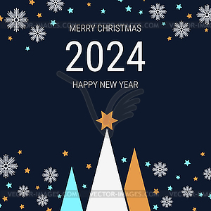 Christmas and New Year 2024 vector illustration - vector image