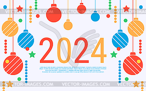 Christmas and New Year flat vector illustration - vector clip art