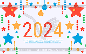 Плоская векторная иллюстрация Рождества и Нового года - векторный дизайн